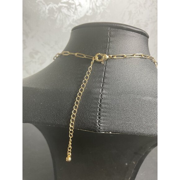 Geometric Gold-Tone Long Chain Necklace With Open Triangle Pendant - Picture 4 of 4